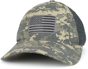 Armycrew USA Flag Patch Embroidered Ripstop Trucker Mesh Back Cap