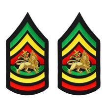 Armycrew Sergeant Military RGY Rasta and Embroidered Iron on Patch 2 Pack - Leaf