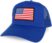 Armycrew XXL Oversize White Black Border USA Flag Patch Mesh Back Trucker Baseball Cap