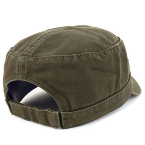 Armycrew Garment Washed Cotton Twill Military Style Flat Top Hat