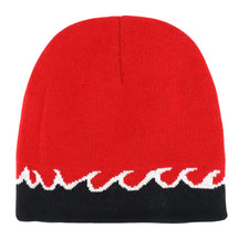 Armycrew Small Fire Flame Pattern Reversible Short Knit Beanie