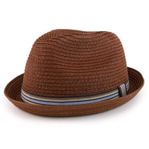 Armycrew Men's XXL Oversized Stingy Brim Paper Braid Fedora with Striped Band