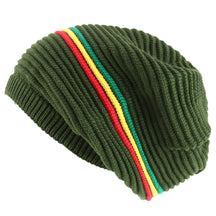 Armycrew Deep Crown Oversized RGY Striped 100% Cotton Rasta Skully Beanie