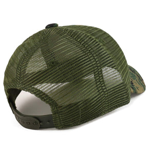 Armycrew Red Grey American Flag Patch Camouflage Structured Mesh Trucker Cap