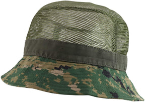 Fisherman Cool Mesh Top Bucket Camo Hat