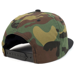 Armycrew NASA Insignia Patch Two Tone Camo Black Flatbill Snapback Baseball Cap