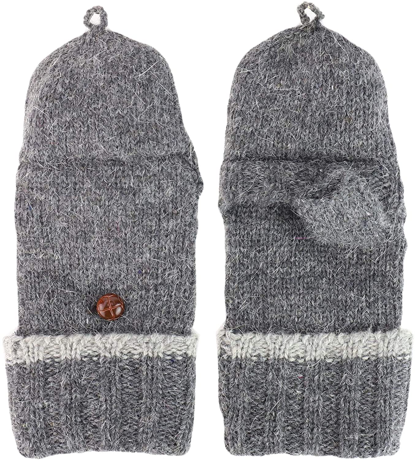 Armycrew kid's Youth Winter Wool Mitten Convertible Flip Top Glove