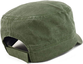 Armycrew Vietnam Veteran Ribbon Embroidered Washed Pigment Dyed Flat Top Cap - Olive