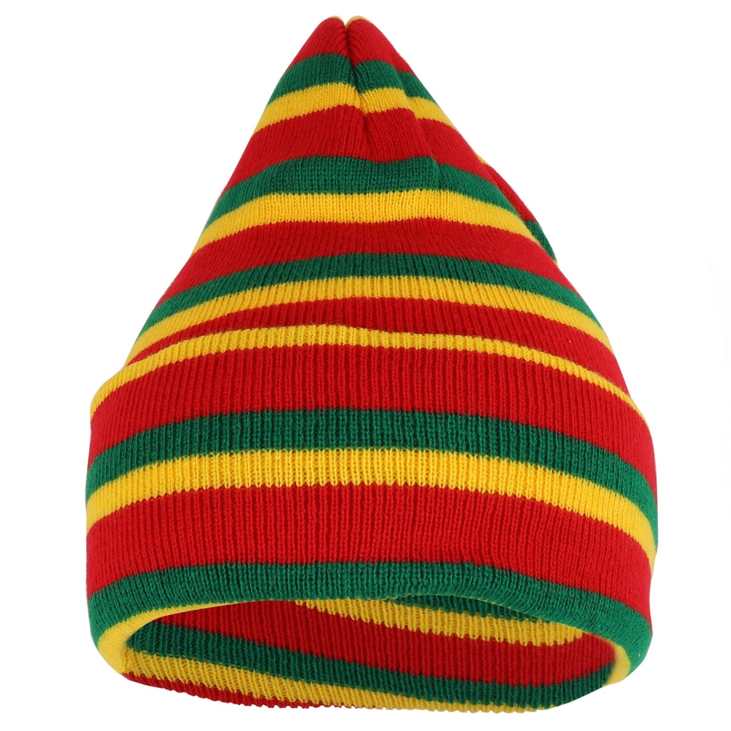 Armycrew Rasta Red Green Yellow Multi Colored Cuff Long Beanie Hat