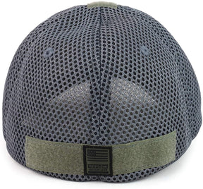 Armycrew Thin Blue Line American Flag 3D Rubber Tactical Patch Air Mesh Flex Cap