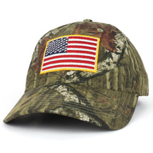 Armycrew USA Flag Patch Embroidered Cool and Dry Q3 Mossy Oak Break Up Baseball Cap