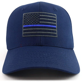 Rapid Dominance USA American Flag Embroidered 6 Panel Adjustable Operator Cap - Thin Blue Line