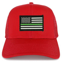 Armycrew Thin Green Line USA Flag Embroidered Patch Snapback Mesh Trucker Cap