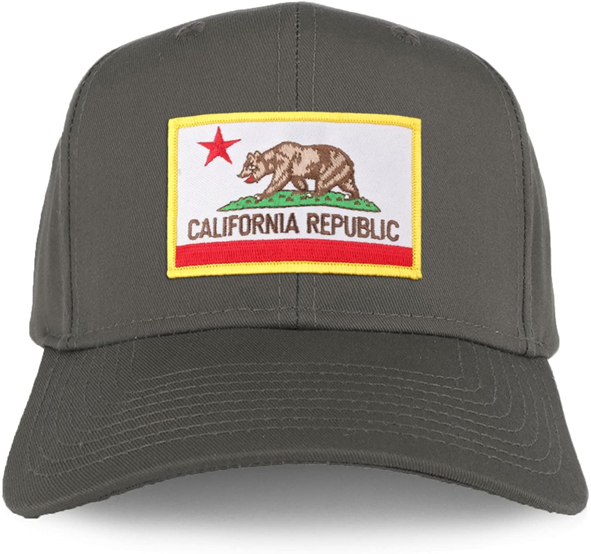Armycrew XXL Oversize California Flag Iron On Patch Solid Baseball Cap