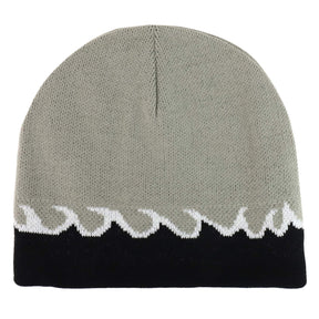 Armycrew Small Fire Flame Pattern Reversible Short Knit Beanie