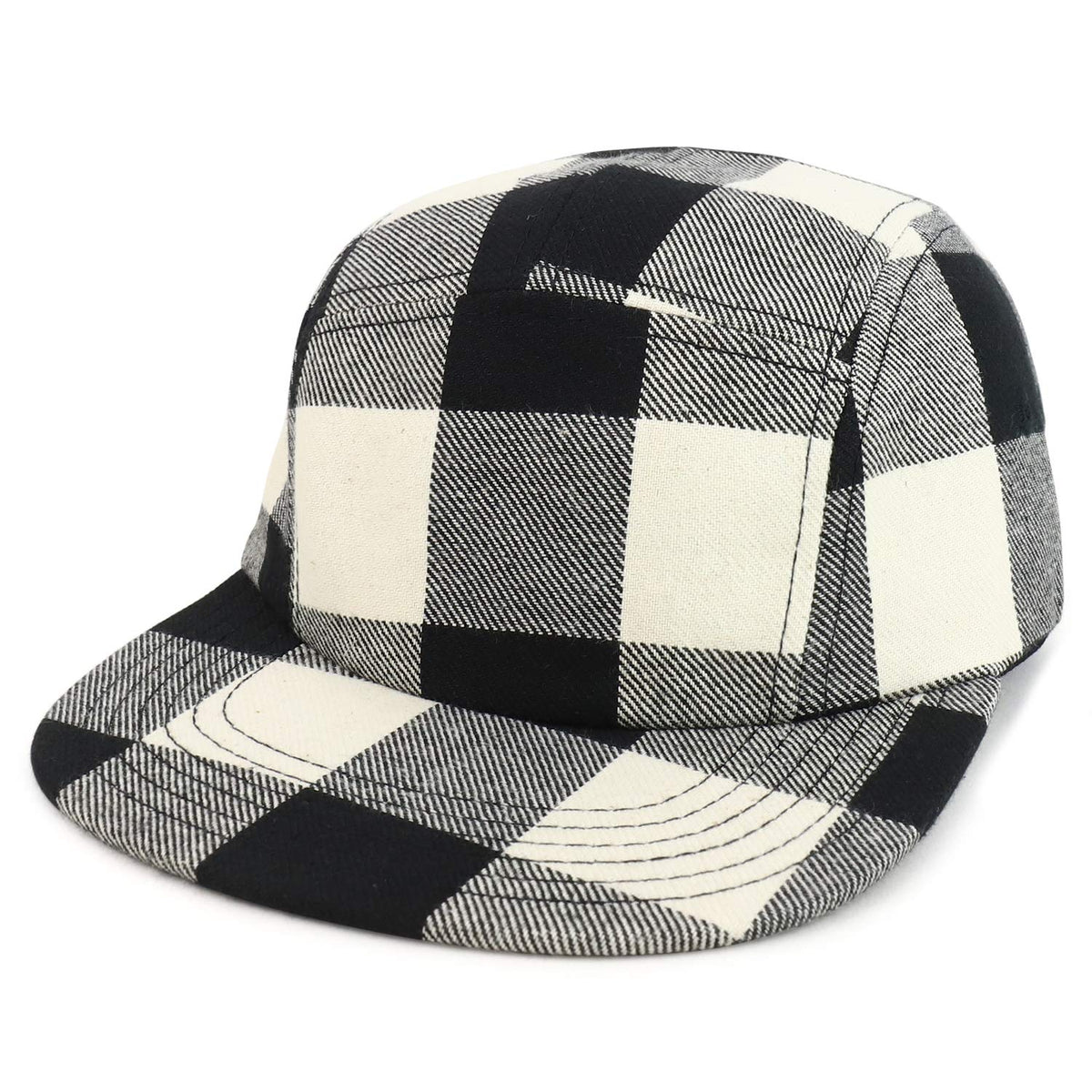 Armycrew Plaid Checkered 5 Panel Cotton Racer Cap