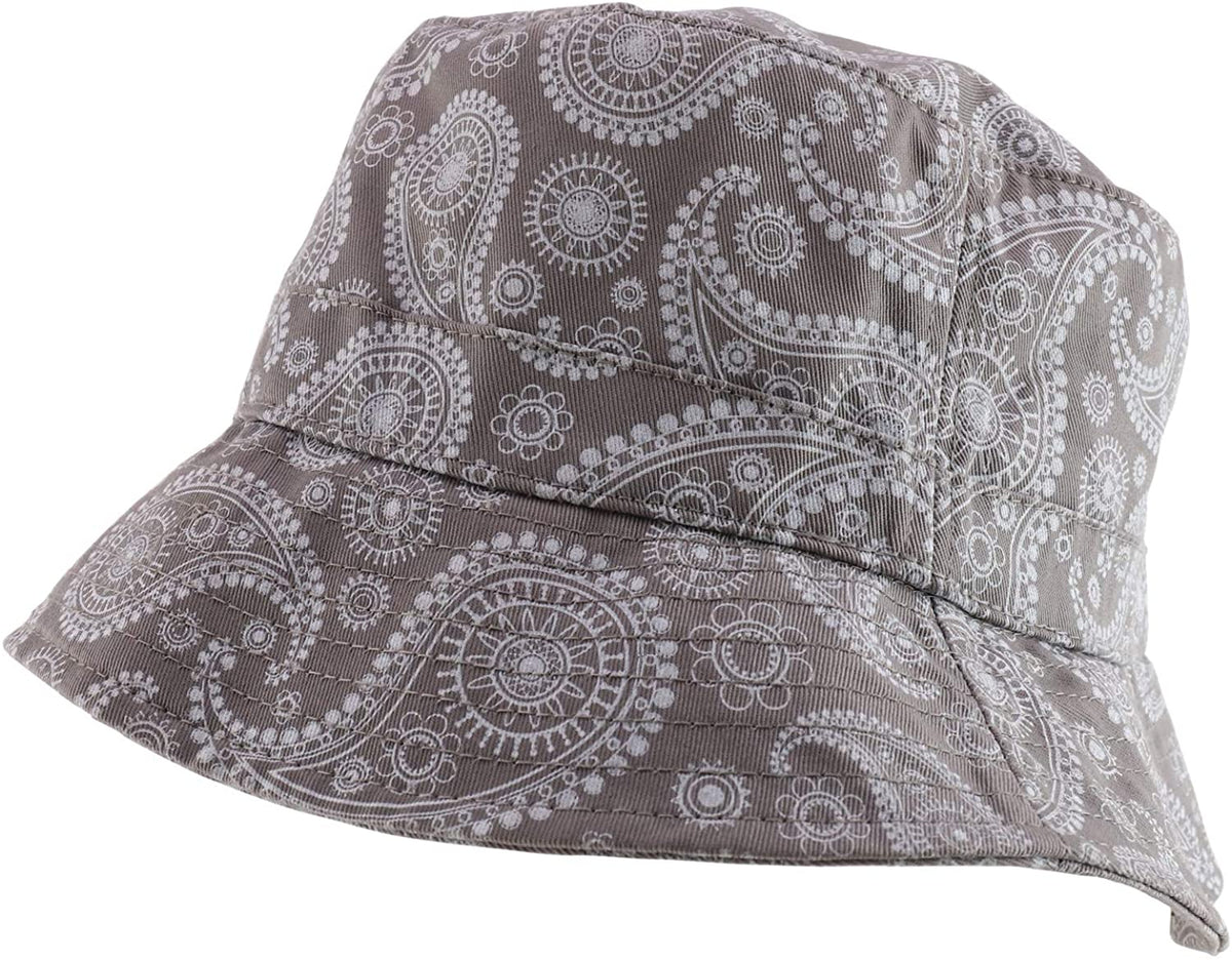DECKY Paisley Bandana Print 100% Cotton Bucket Hat - Black - L-XL