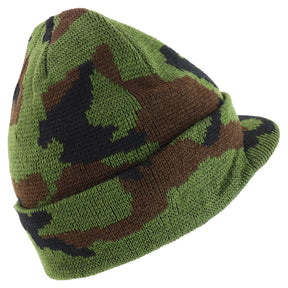 Armycrew Camouflage Knit Beanie Hat with Visor - WDL
