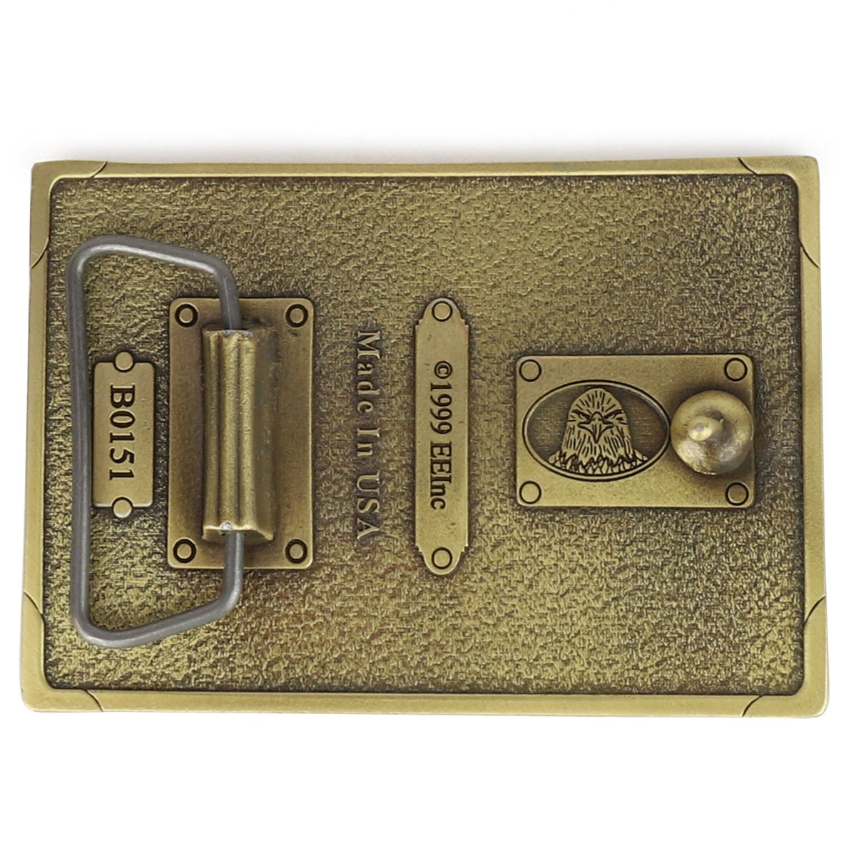 Armycrew Made in USA Korea War Veteran Military Ribbon Metal Belt Buckle