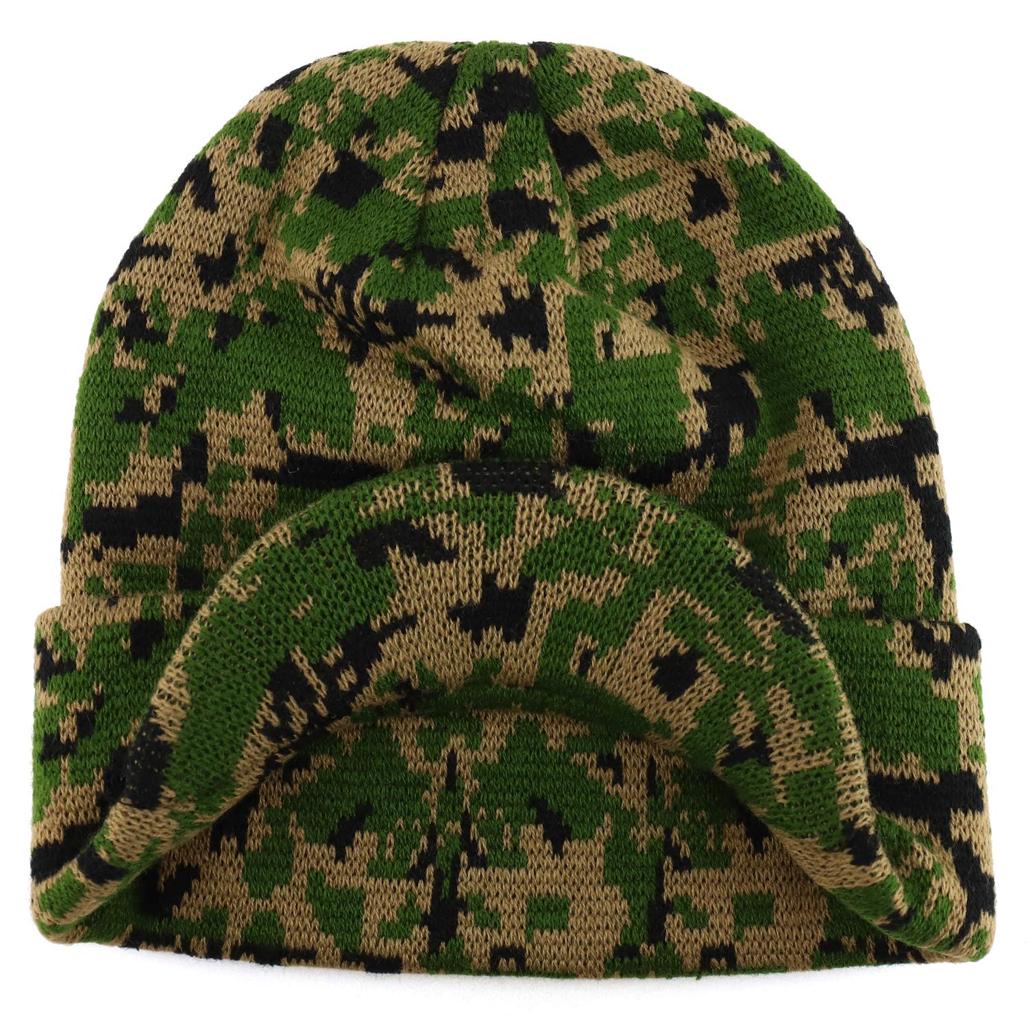 Armycrew Camouflage Knit Beanie Hat with Visor - WDG
