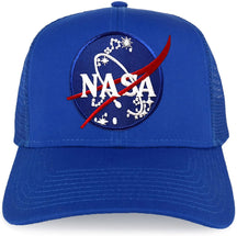 Armycrew XXL Oversize NASA Insignia Logo Patch Mesh Back Trucker Baseball Cap - Black