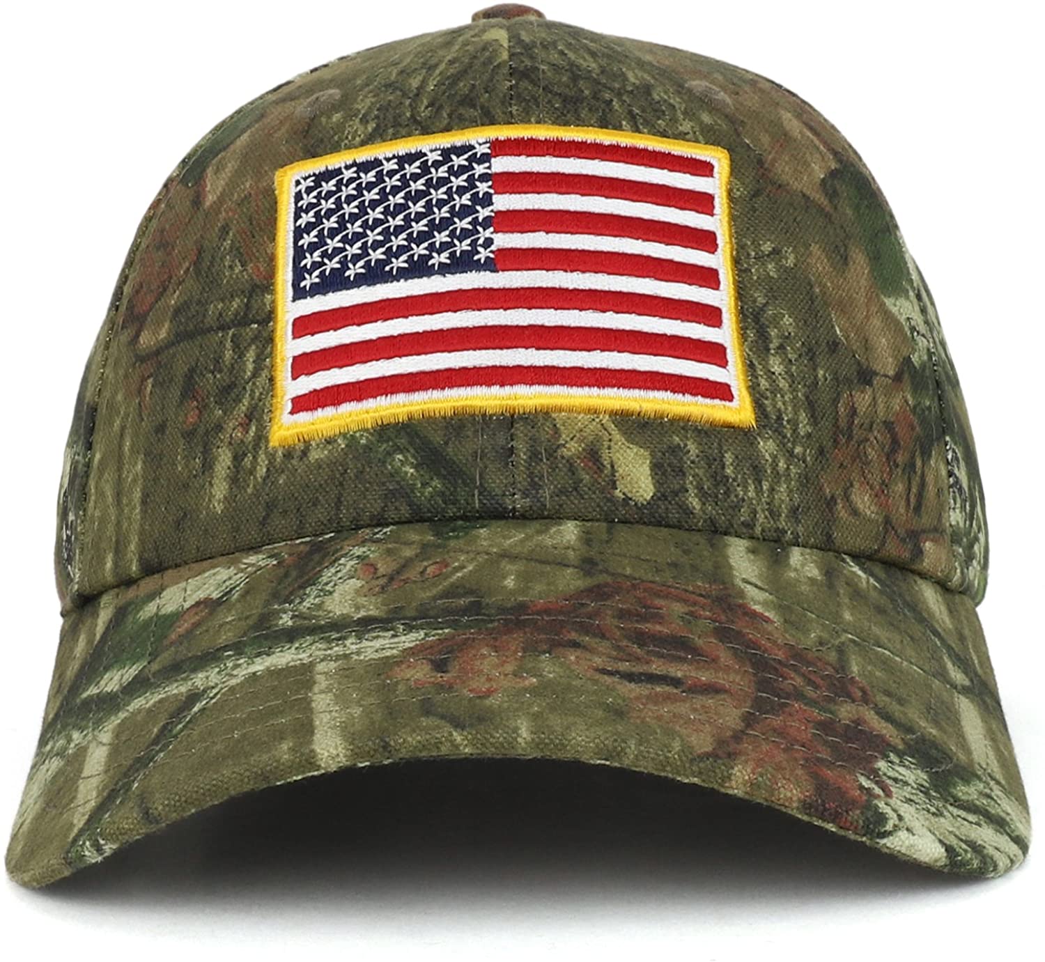 Armycrew USA Flag Patch Embroidered Mossy Oak Break Up Baseball Cap