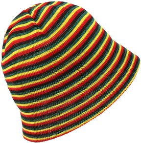 Armycrew RGY Striped Lightweight Mesh Knit Rasta Bucket Hat
