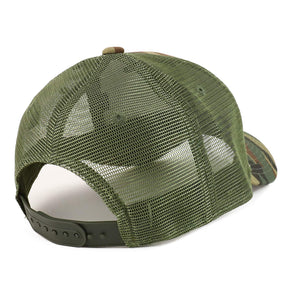 Armycrew Black White American Flag Patch Camouflage Structured Mesh Trucker Cap - WDL
