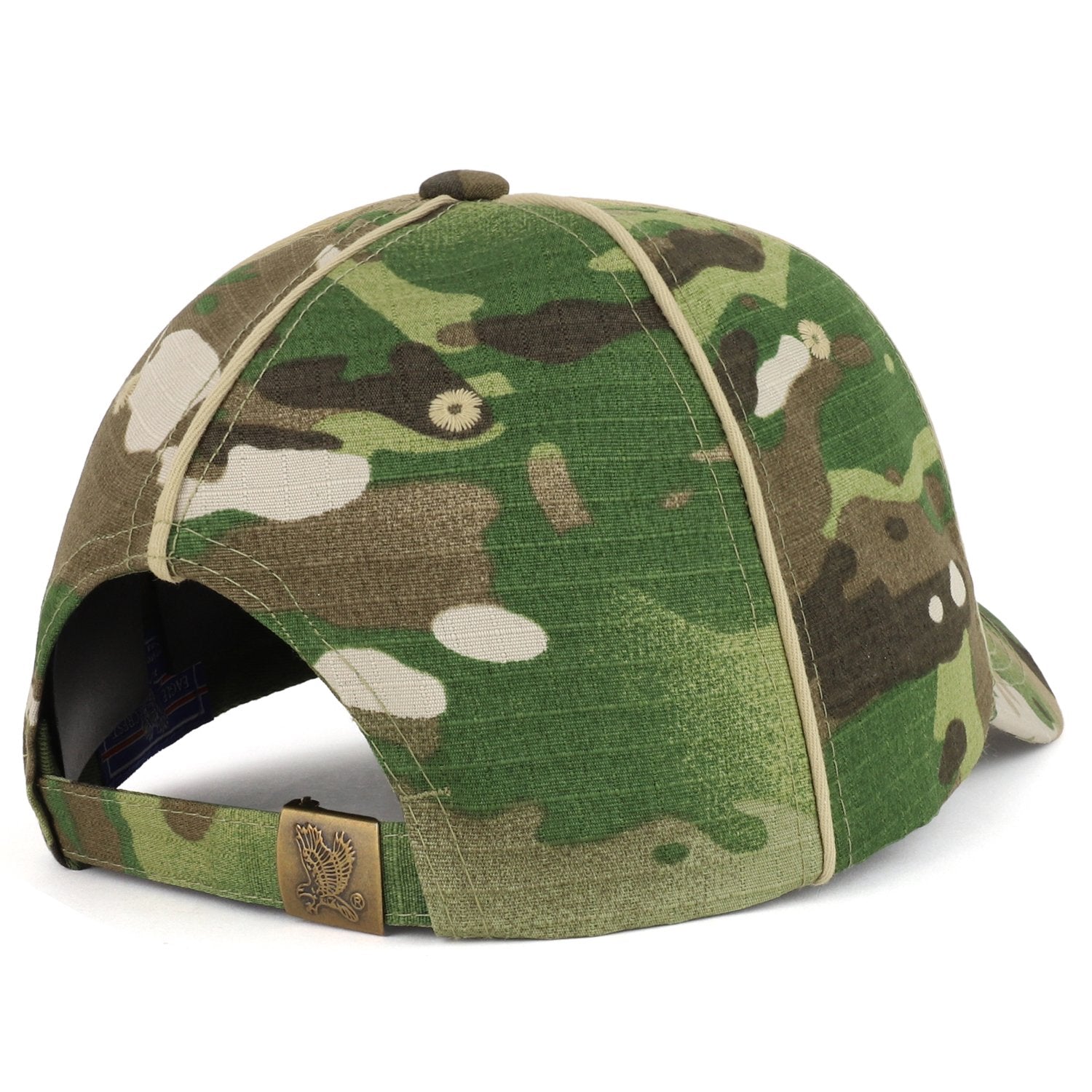 Armycrew Veteran Font 3D Embroidered Camouflage Print Structured Baseball Cap