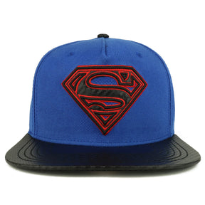 Armycrew Superman Logo Embroidered Carbon Fiber Flat Bill Snapback Hat