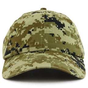 Armycrew Digital Camouflage Unstructured Cotton Ripstop Baseball Cap