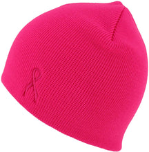Armycrew Made in USA Small Breast Cancer Ribbon Side Embroidered Short Beanie