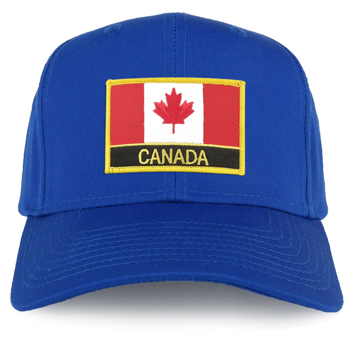 Armycrew XXL Oversize Canada Flag with Text Iron On Patch Solid Baseball Cap