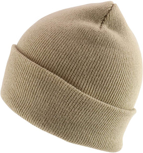 Made in USA Winter Knit Cuff Folded Long Stretchy Beanie
