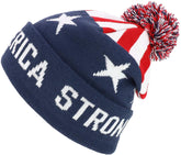 Armycrew Make America Strong Again Winter Knit Cuff Long Pom Beanie