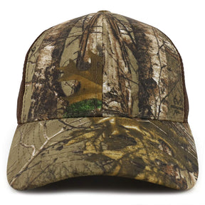 Armycrew Hunting Camouflage Outdoor Trucker Baseball Mesh Back Cap - Realtree Brown