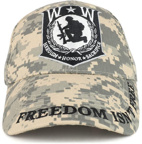 Armycrew Wounded Warrior Logo Embroidered Digital Camouflage Structured Baseball Cap
