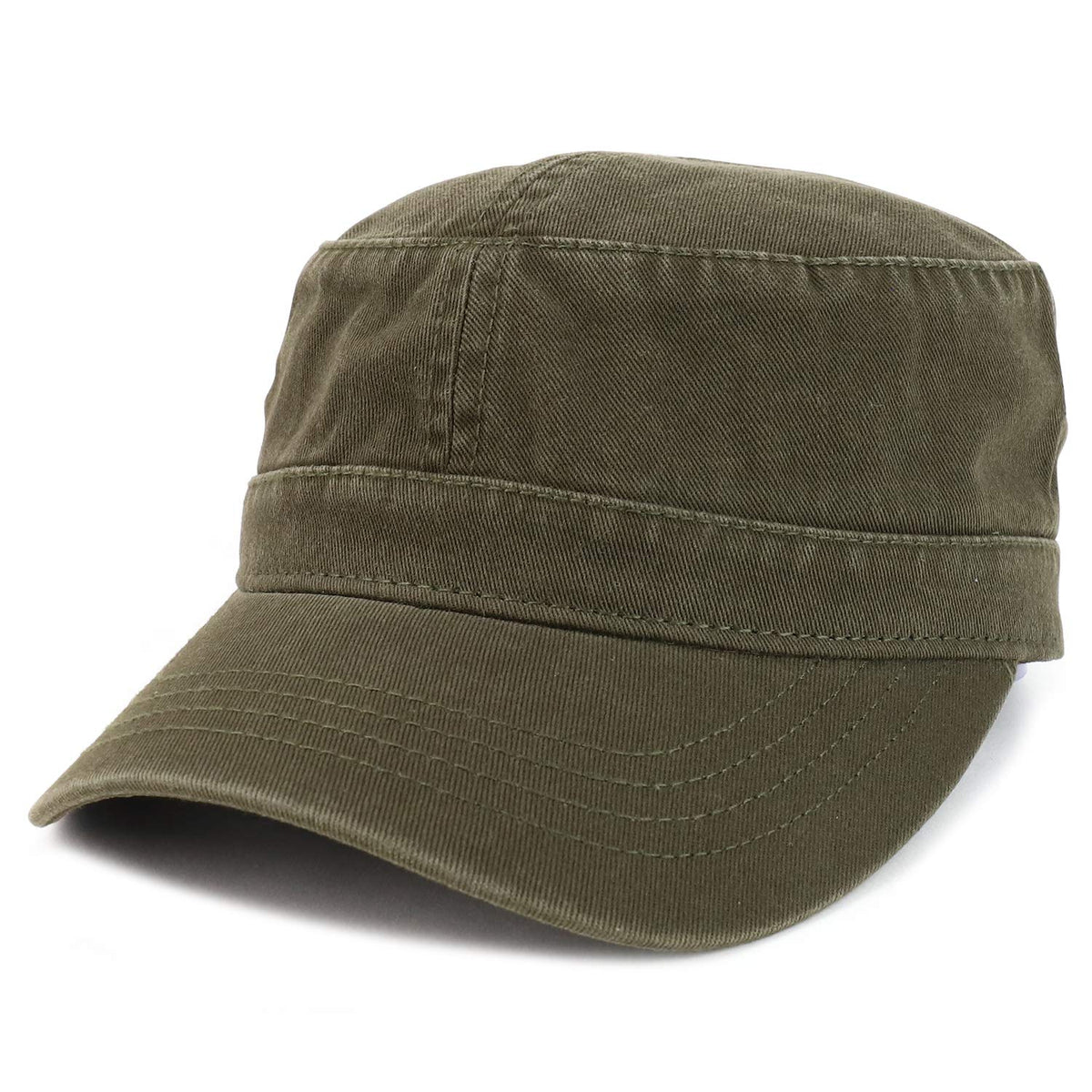 Armycrew Garment Washed Cotton Twill Military Style Flat Top Hat