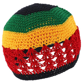 Armycrew Rasta Jamaica Crochet Knit Stretchable Skull Beanie Hat