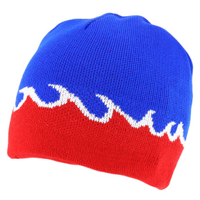 Armycrew Small Fire Flame Pattern Reversible Short Knit Beanie