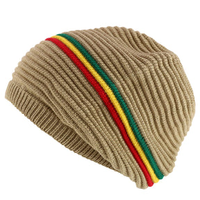 Armycrew Deep Crown Oversized RGY Striped 100% Cotton Rasta Skully Beanie