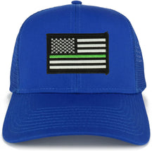 Armycrew Thin Green Line USA Flag Embroidered Patch Snapback Mesh Trucker Cap