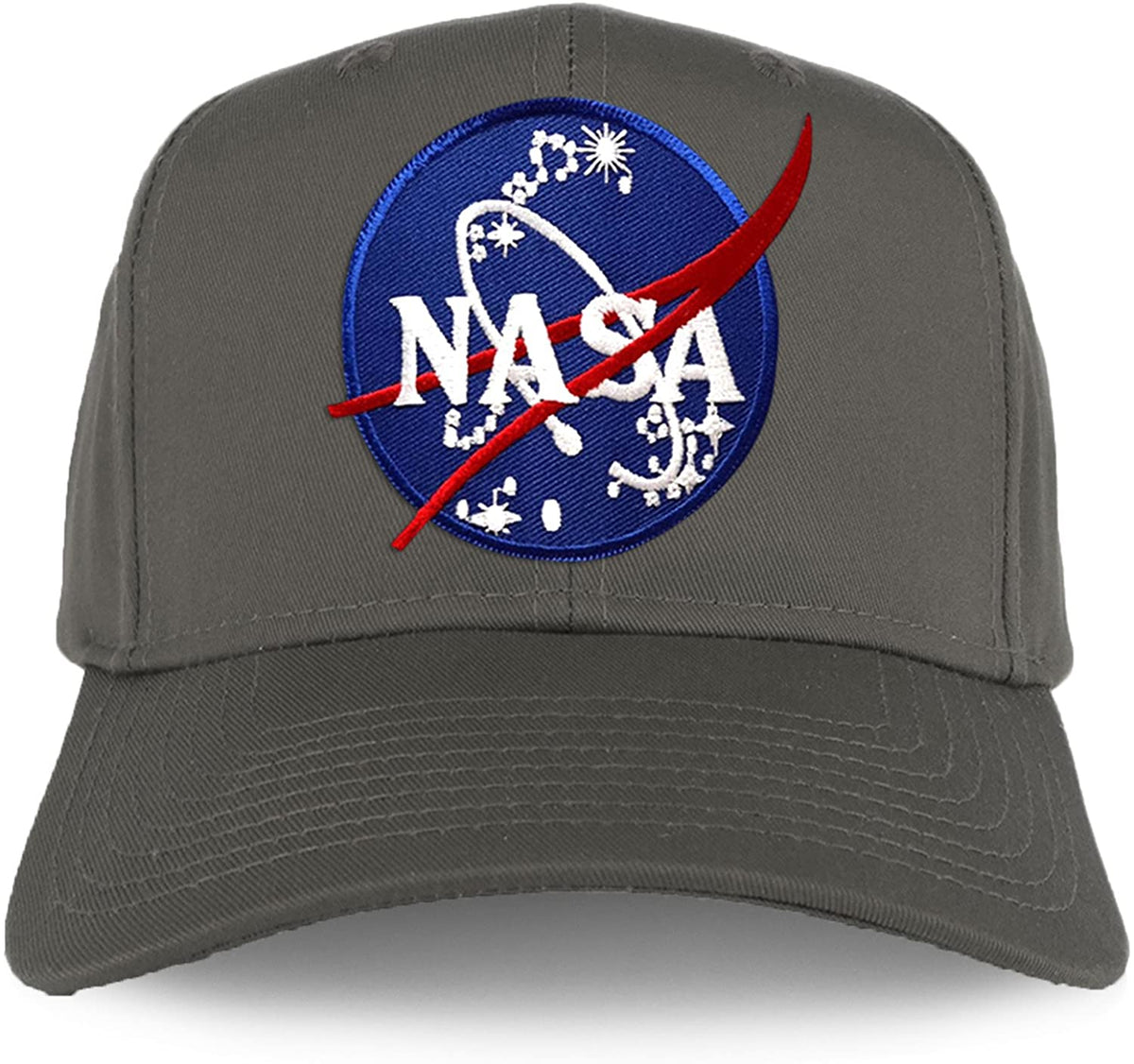 Armycrew XXL Oversize NASA Insignia Logo Iron On Patch Solid Baseball Cap