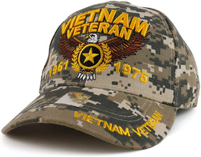 Armycrew Vietnam Veteran 1961 to 1975 Eagle Star Embroidered Baseball Cap