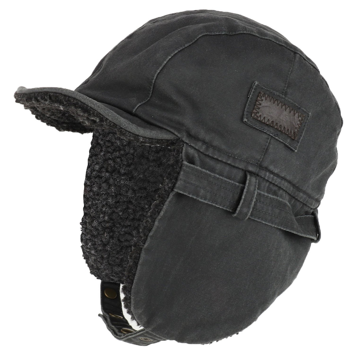 Rugged Distressed Sherpa Lined Aviator Pilot Cap
