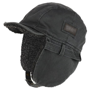 Rugged Distressed Sherpa Lined Aviator Pilot Cap