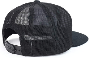 Armycrew Youth Kid's Thin Blue Line American Flag Patch Flat Bill Snapback Trucker Cap
