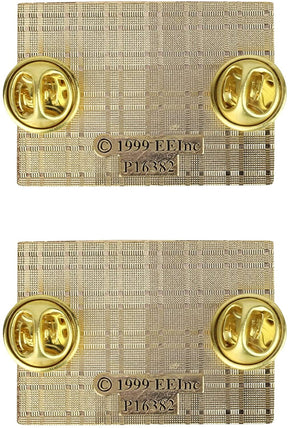 Armycrew Metallic Don't Tread On Me Snake Logo Rectangular Badge Lapel Pins 2 Pack Set