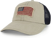 Armycrew USA Flag Frayed Patch Embroidered Unstructured Soft Mesh Trucker Cap