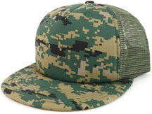 Armycrew Flat Bill Camouflage Patterned Foam Trucker Snapback Cap